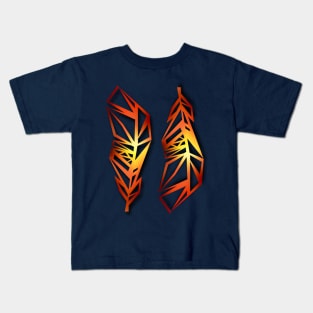 Golden Bird Feathers Kids T-Shirt